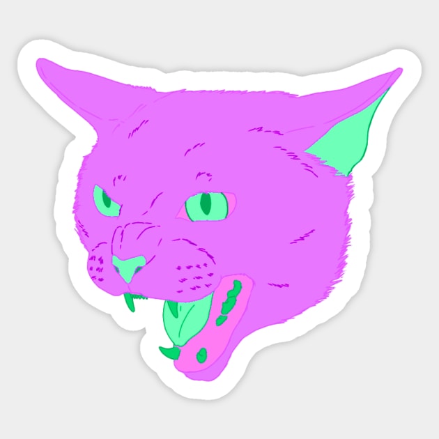 Vaporwave Cat - Grape Juice Sticker by Basicallyimbored